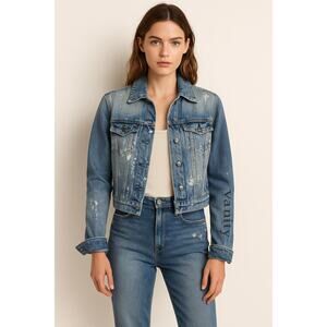 Vintage Y2K Paper Denim & Cloth Jean Jacket Distressed Denim Vanity Small